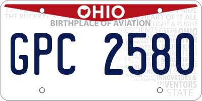 OH license plate GPC2580