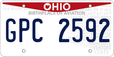 OH license plate GPC2592