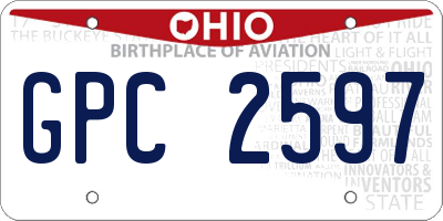 OH license plate GPC2597