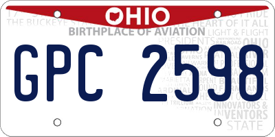 OH license plate GPC2598