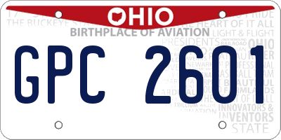 OH license plate GPC2601