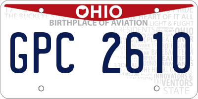 OH license plate GPC2610