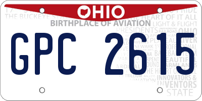 OH license plate GPC2615