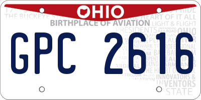 OH license plate GPC2616