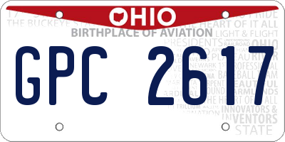 OH license plate GPC2617