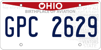 OH license plate GPC2629