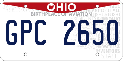 OH license plate GPC2650