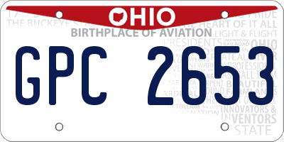 OH license plate GPC2653
