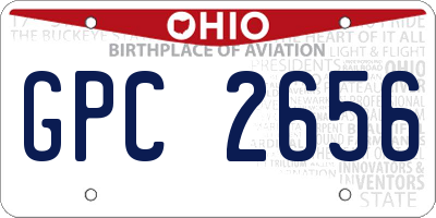 OH license plate GPC2656