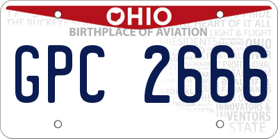 OH license plate GPC2666