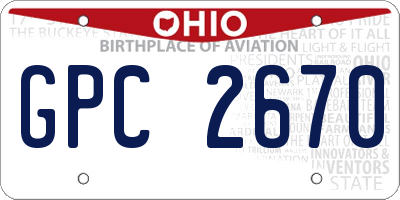 OH license plate GPC2670