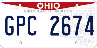 OH license plate GPC2674