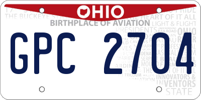 OH license plate GPC2704