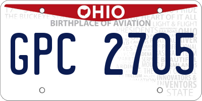 OH license plate GPC2705