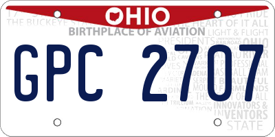 OH license plate GPC2707