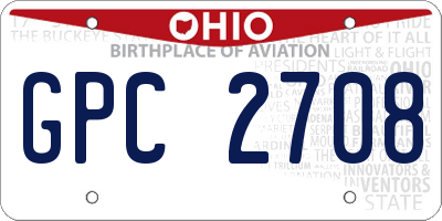 OH license plate GPC2708