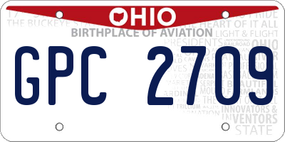 OH license plate GPC2709