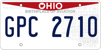 OH license plate GPC2710