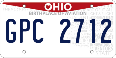 OH license plate GPC2712