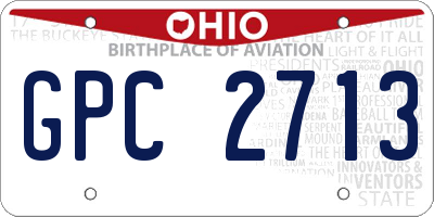 OH license plate GPC2713