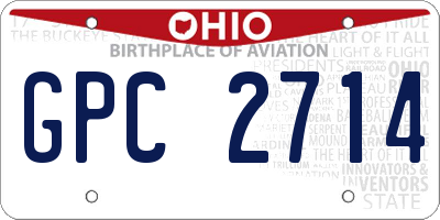 OH license plate GPC2714