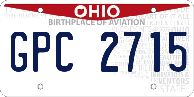 OH license plate GPC2715