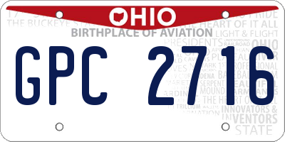OH license plate GPC2716