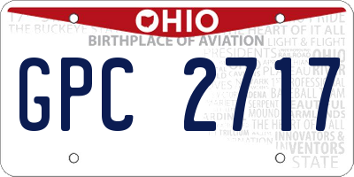 OH license plate GPC2717