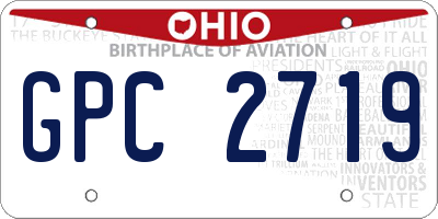 OH license plate GPC2719
