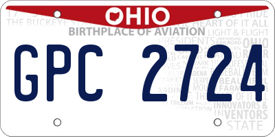 OH license plate GPC2724