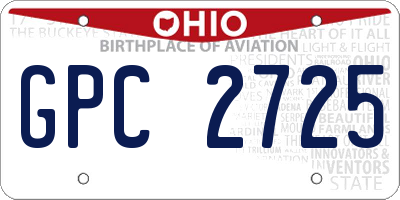 OH license plate GPC2725
