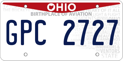 OH license plate GPC2727