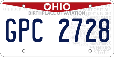 OH license plate GPC2728