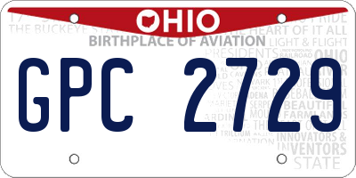 OH license plate GPC2729