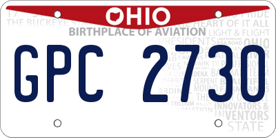 OH license plate GPC2730