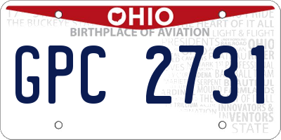 OH license plate GPC2731