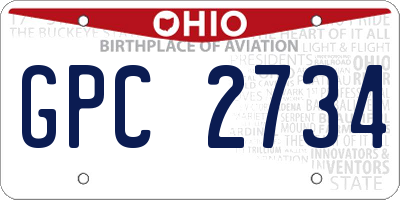 OH license plate GPC2734