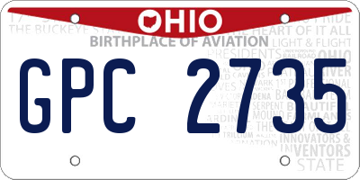 OH license plate GPC2735