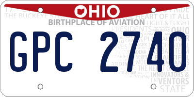 OH license plate GPC2740