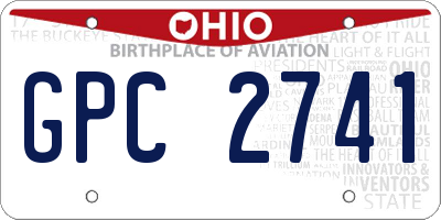OH license plate GPC2741