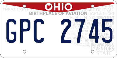 OH license plate GPC2745