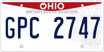OH license plate GPC2747