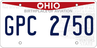 OH license plate GPC2750