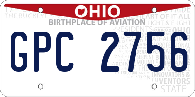 OH license plate GPC2756