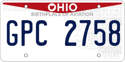 OH license plate GPC2758
