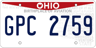 OH license plate GPC2759
