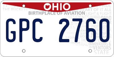 OH license plate GPC2760
