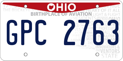 OH license plate GPC2763