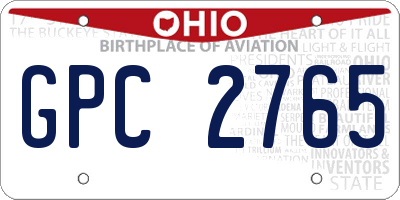 OH license plate GPC2765