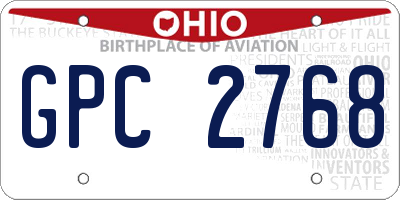 OH license plate GPC2768